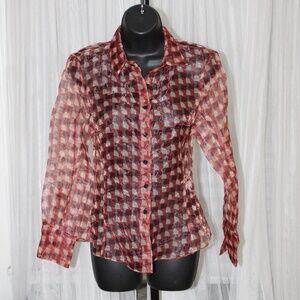 Zara Woman Semi-Sheer Organza Blouse.  Sz. M